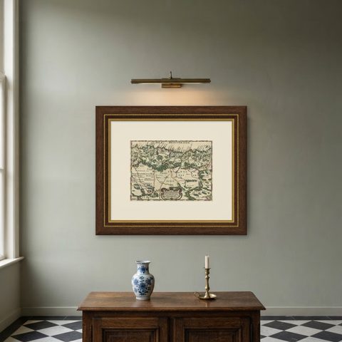 Copper-Engraved Map Showing the Algerian Coast of North Africa, Published 1683, shown framed on a wall