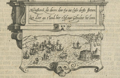 Memorial to Jacob van Heemskerck, Dutch Naval Hero at Gibraltar, Engraving, 1611, close-up 2