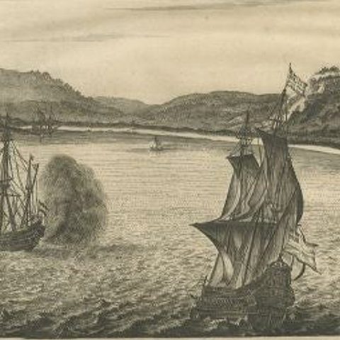 Antique Print of a Fort on the Gold Coast of Africa by Dapper, c.1670, close-up 1