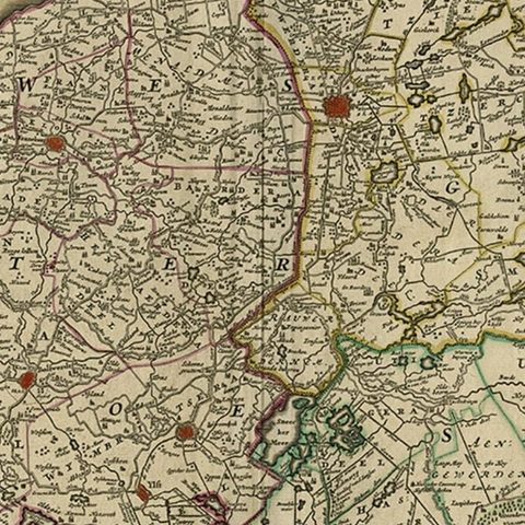 Large Copper Engraved Map of the Coastline of Friesland and Terschelling, c.1670, close-up 3