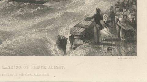 Prince Albert Landing at Dover, Royal Maritime Engraving, c.1840, close-up 4