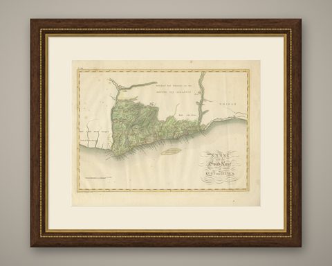 Antique Map of the Dutch Gold Coast in Africa by Van den Bosch '1818', shown framed