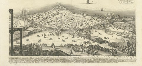 Prince Henry's Naval and Land Battle during the Seven Years' War Engraved, 1667, close-up 1