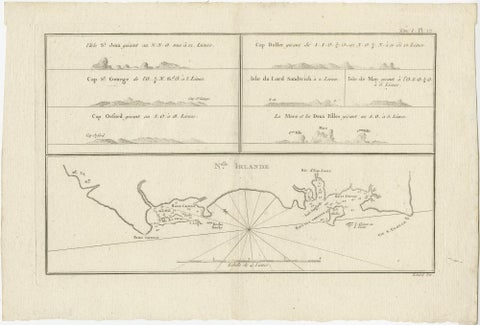Antique Map of New Ireland (Pacific) with Coastal Profiles, Cook Voyages, 1774, view 2