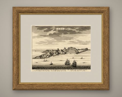 Rare Engraving of the Coast of Dabhol or Dabul, Ratnagiri, Maharashtra in India, shown framed