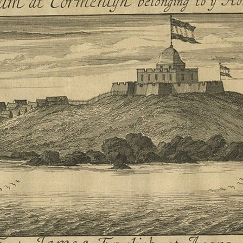 Copperplate Engraving Showing Forts on the West African Gold Coast, Ghana, 1744, close-up 3