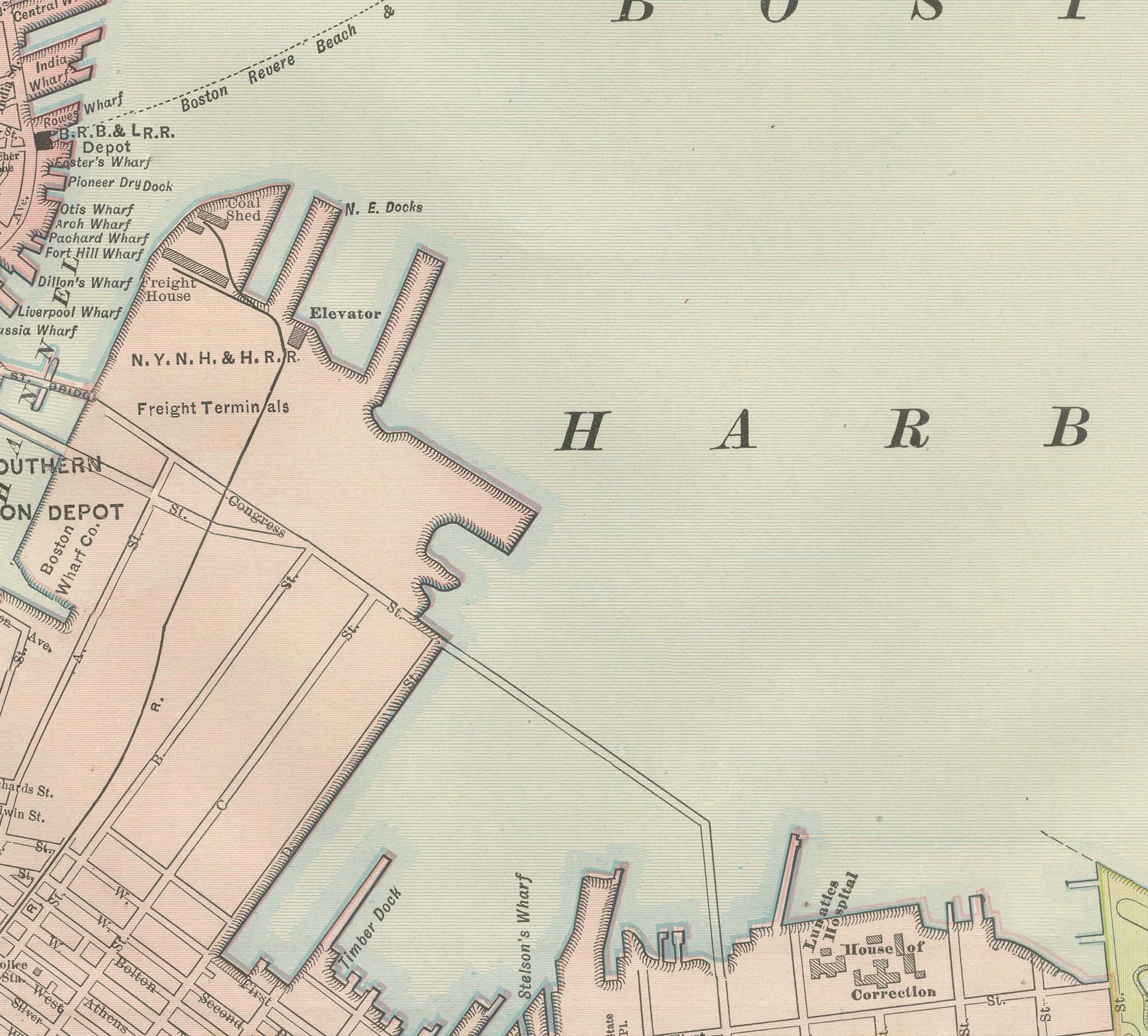 Antique Map of Boston, with Harbor and Environs Inset, Rand McNally, 1899, view 2