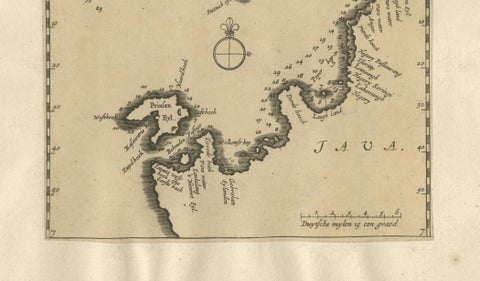 Sunda Strait Sea Chart, Sumatra and Java, Dutch Engraving c.1700, close-up 5