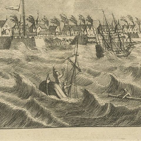 Antique Print of the Coromandel Coast in India, 1726, close-up 3