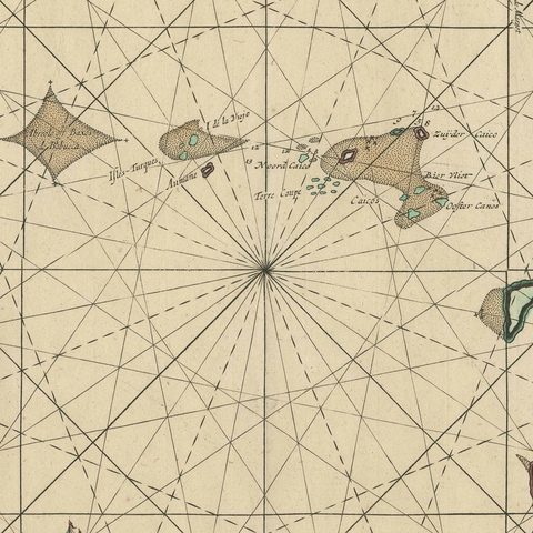 Original Antique Sea Chart, the Northern Part of Hispaniola, Western Cuba, 1684, close-up 5