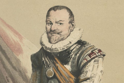 Pieter Pieterszoon Hein, Dutch Naval Hero, 19th-Century Hand-Colored Lithograph, close-up 3