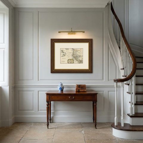 Antique Map of the Coast of Africa and the Cape Verde Islands, ca.1680, shown framed in a room