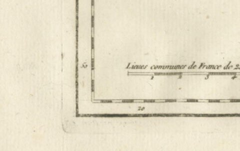 Antique Map Guadeloupe & Marie Galante, Rigobert Bonne Caribbean Chart c1780, close-up 3