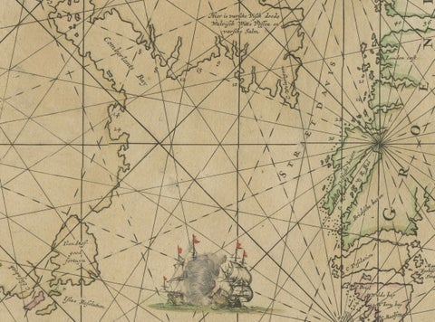 1690 Frederick de Wit Sea Chart of Hudson Bay, Baffin Bay and Greenland, close-up 1