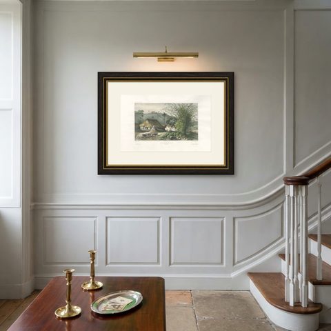 Singapore Environs View, French Exploration Lithograph, La Bonite Voyage, 1845, shown framed on a wall