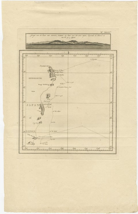 Map of the East Coast of Hanshu or Honshu & a View of the Japanese Coast, 1803, view 2