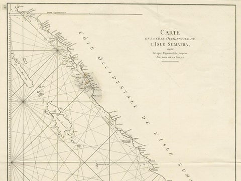 Antique Coastal Map of Sumatra by De La Haye, circa 1780, view 3
