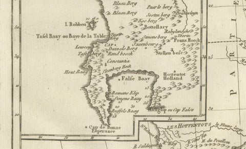Mozambique Channel & Madagascar, Antique African Sea Chart, Bonne c1780, close-up 4