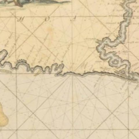 Original Hand-Coloured Nautical Chart of West-Africa, c.1680, close-up 2