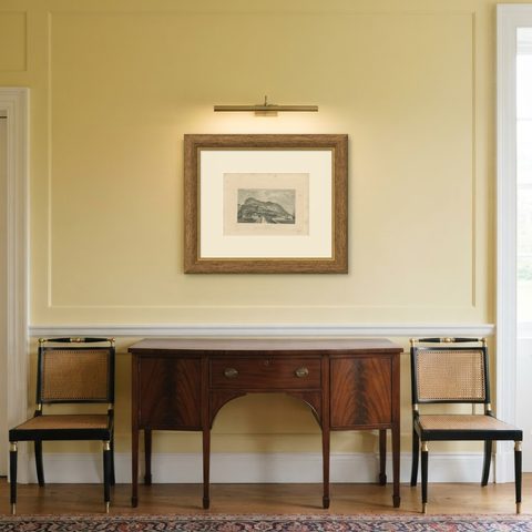 Antique Print of the Harbour of Gibraltar by Kelly, c.1840, shown framed in a room