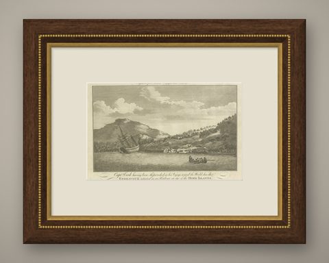 Repairing the Endeavour: Captain Cook's Maritime Ordeal at Hope Islands, ca.1770, shown framed