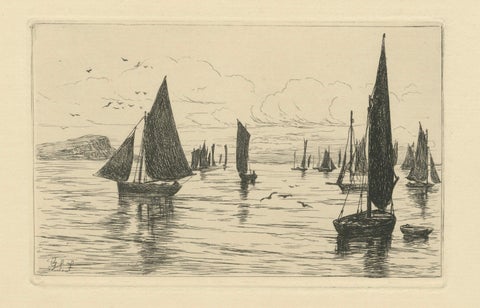 George S. Ferrier, Maritime Etchings, Fishing Boats, 1879 Set, close-up 3
