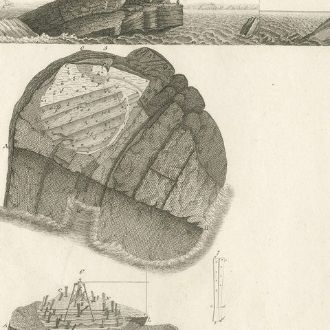 Lighthouse Architecture & Engineering Engravings, Set of 3, c. 1800, close-up 1