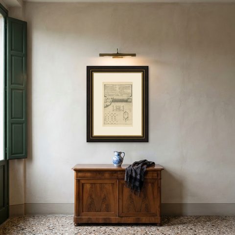 Duke of Parma’s 1585 Ship Bridge Plan: Siege of Antwerp Engineering Print, shown framed on a wall