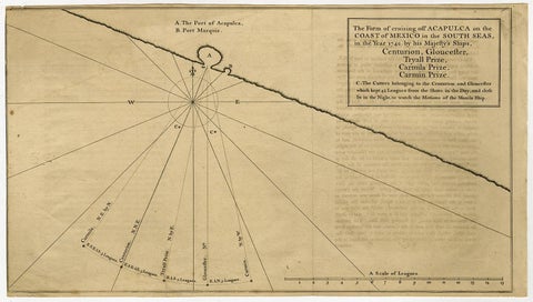Navigational Chart of Mexico's Coast, with Acapulco and Port Marquis, 1748, view 2