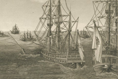 View of the Harbor of Cannes, Engraving by Dubois after Courvoisier, 1784, close-up 3