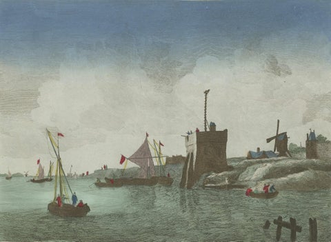Original Hand-Colored Optica View of the Coast of Zeeland, The Netherlands, close-up 2