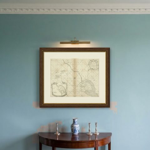 Coast of Northumberland, England, Incl the Holy & Farne Islands, Etc, 1693, shown framed on a wall