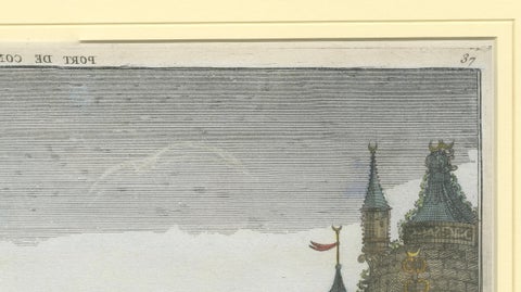 Constantinople Harbor Vue d’Optique by Jacques Chéreau, c.1760, close-up 5