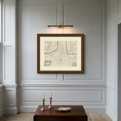 Antique Chart of Dundee, Aberdeen and Montrose in Scotland, C.1774, shown framed on a wall
