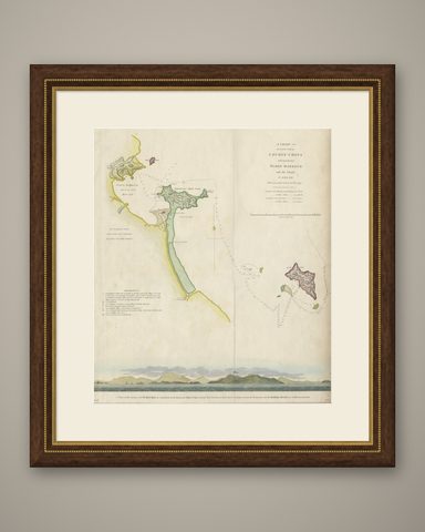 Map of the Vietnamese Coast, Centered on Turon Harbor 'Da Nang Area', 1796, shown framed