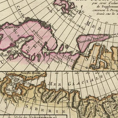 Map of North and East coast of Asia with Japan & inset maps of Kamchatka, c1750, close-up 2