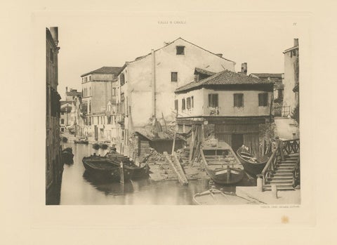 Pl. 12 Antique Print of a Boatbuilding yard on the Bottesela Canal, circa 1890, view 2