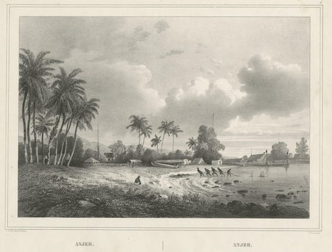 Old Print of Anjer or Anyer, Coastal Town in Banten, West Java, Indonesia, 1844, close-up 1