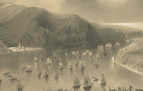 Anglo-French Fleet Entering the Black Sea from the Bosphorus, Crimean War, 1854, close-up 4
