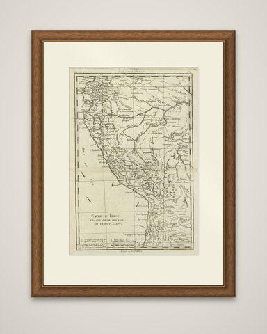 Map of the Western Coast of South America from Ecuador into Chili, ca.1780, shown framed