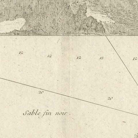 Antique Map of the Northwest Coast of Masafuera Island or Selkirk Island, close-up 2
