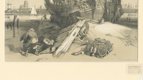 Rotterdam from the Ferry, Stanfield Sketches, Boys after Stanfield, 1833, close-up 4