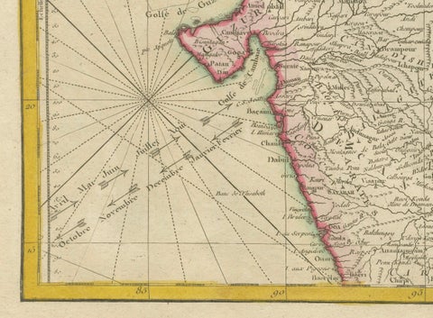 Charting the Course of Empire: Bonne's 1770 Masterpiece Maps of the Indian Ocean, close-up 5