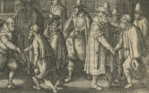 The Return of Dutch Explorers to Amsterdam Harbor, Pontanus, 1611, close-up 2