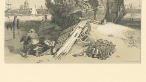 Rotterdam from the Ferry, Stanfield Sketches, Boys after Stanfield, 1833, close-up 5