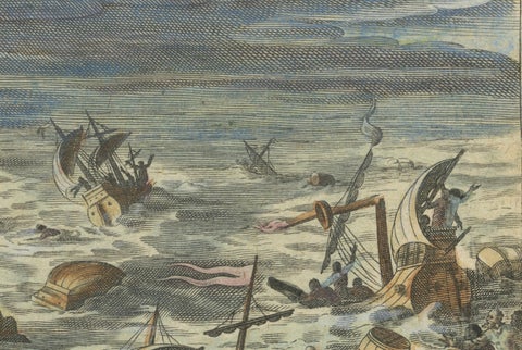 The Fury of the Azores: Shipwreck Disaster at Terceira, Engraved in circa 1610, close-up 5