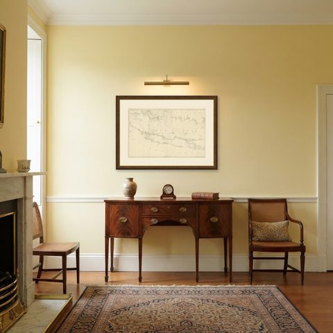 Large Chart of the island and sea of Java, Indonesia, shown framed in a room