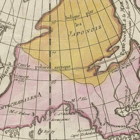 Interesting Old Map of the Nw Coast of America and the Ne Coast of Asia, ca.1772, close-up 3