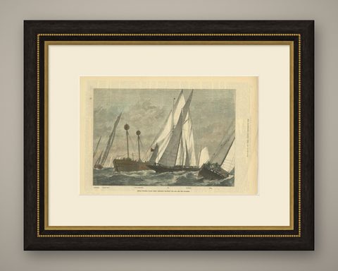 Royal Victoria Yacht Club, London News, 1877, shown framed
