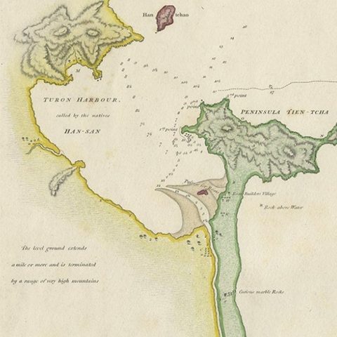 Map of the Vietnamese Coast, Centered on Turon Harbor 'Da Nang Area', 1796, close-up 2